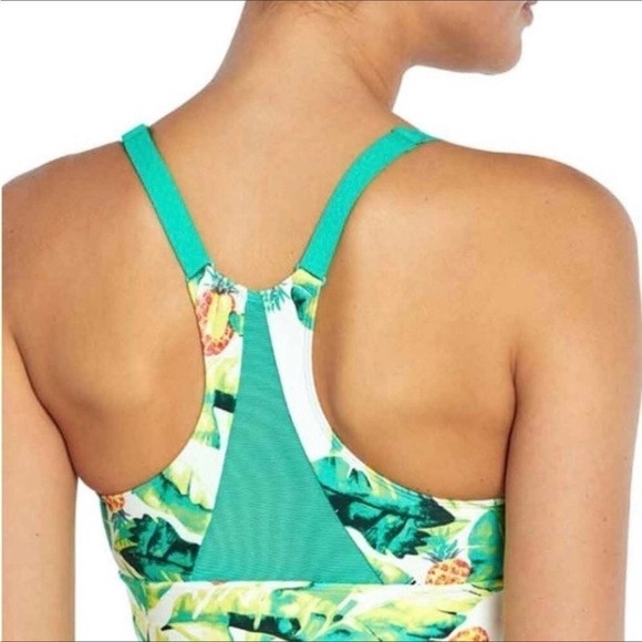 WILDFOX SWEAT Pineapple Collins Sports Bra Green Yellow White Sz Small - Picture 2 of 9